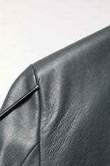 Dolce & Gabbana Black Leather Double Breasted 2Button Blazer