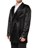 Dolce & Gabbana Black Silk Double Breasted 2 Button Blazer