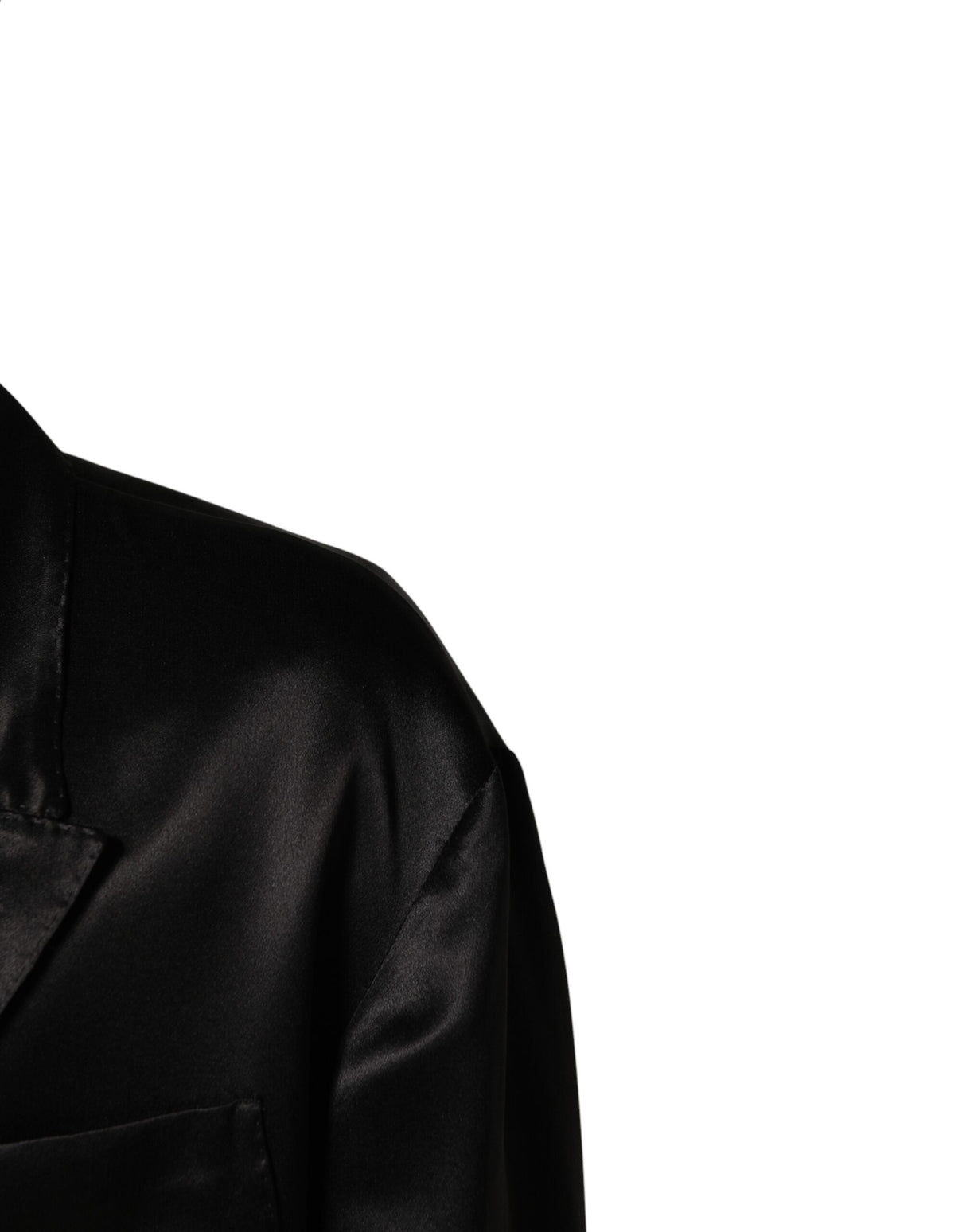 Dolce & Gabbana Black Silk Double Breasted 2 Button Blazer