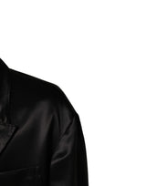 Dolce & Gabbana Black Silk Double Breasted 2 Button Blazer