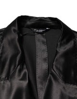 Dolce & Gabbana Black Silk Double Breasted 2 Button Blazer