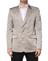 Dolce & Gabbana Beige Silk Single Breasted Jacket Men Blazer