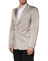 Dolce & Gabbana Beige Silk Single Breasted Jacket Men Blazer