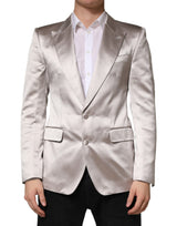 Dolce & Gabbana Silver SICILIA Single Breasted Jacket Blazer