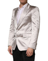 Dolce & Gabbana Silver SICILIA Single Breasted Jacket Blazer