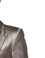 Dolce & Gabbana Silver SICILIA Single Breasted Jacket Blazer