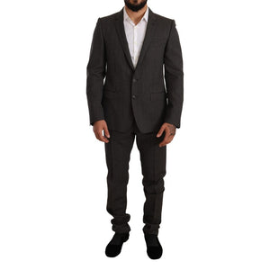 Dolce & Gabbana Black Virgin Wool Two-Piece Suit