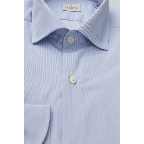 Bagutta Light Blue Cotton Dress Shirt