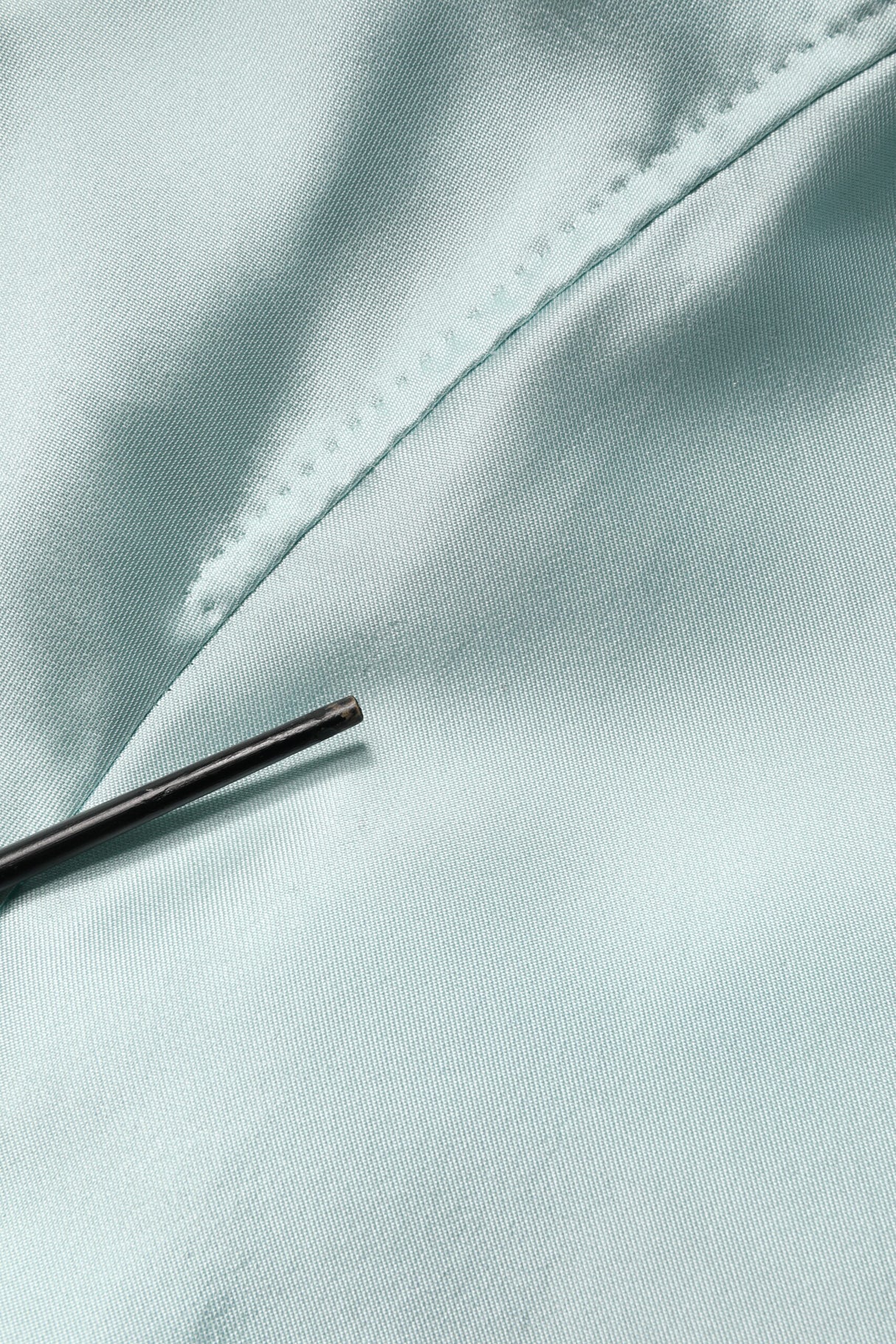 Dolce & Gabbana Teal Satin Collared Long Trench Coat Jacket