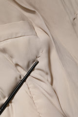 Dolce & Gabbana Beige Padded Collared Long Trench Coat Jacket