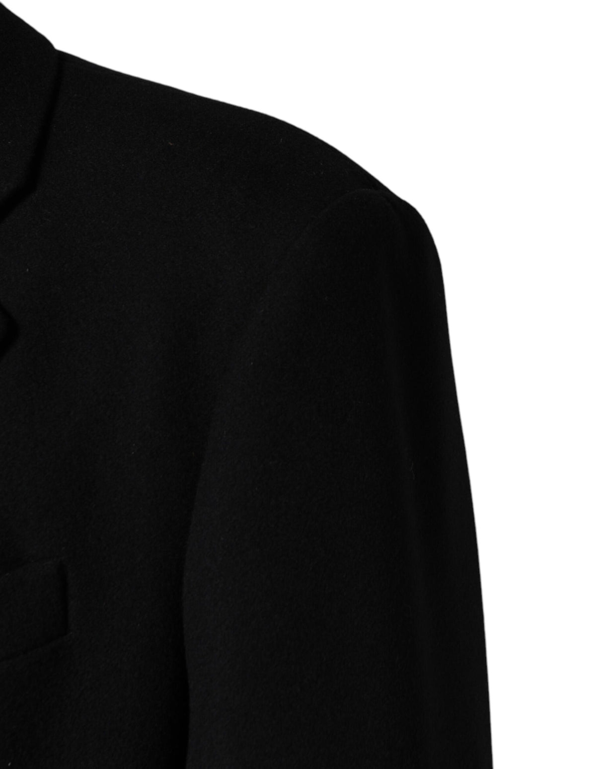 Dolce & Gabbana Black Wool Single Breasted Long Coat Jacket