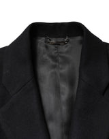 Dolce & Gabbana Black Wool Single Breasted Long Coat Jacket