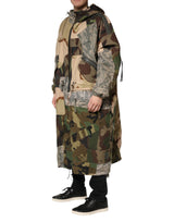 Dolce & Gabbana Multicolor Camouflage Hooded RainCoat Jacket