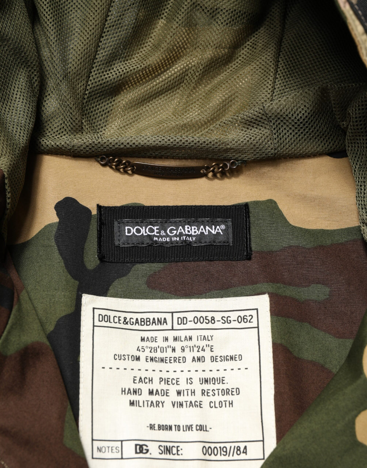 Dolce & Gabbana Multicolor Camouflage Hooded RainCoat Jacket