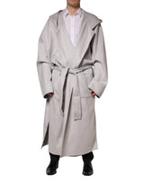 Dolce & Gabbana Off White Belted Long Trench Coat Men Jacket