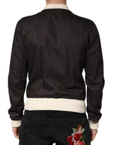 Dolce & Gabbana Brown Contrast Stripe Men Bomber Jacket