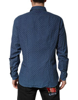 Orian 1968 Blue Button Down Long Sleeves Men Shirt