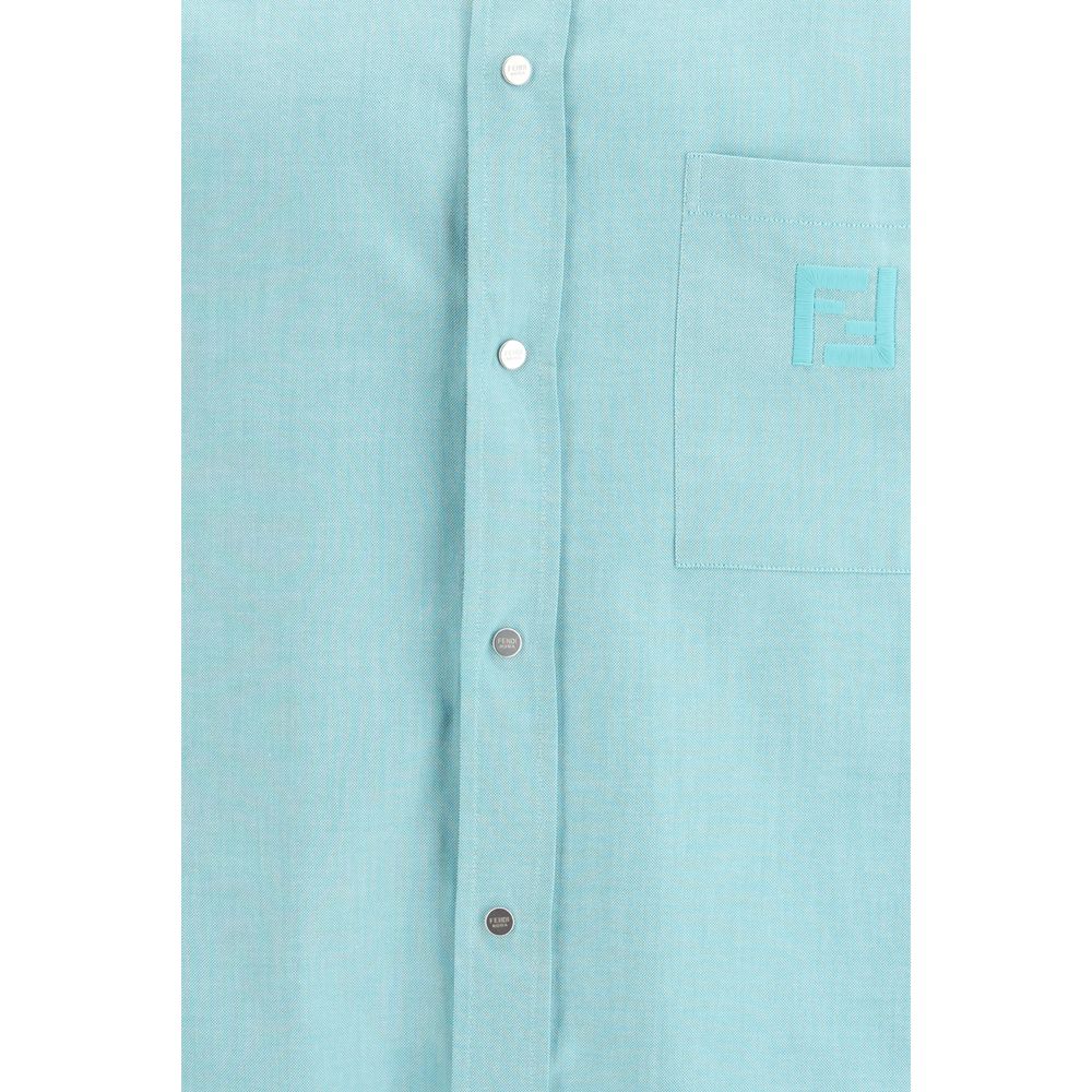 Fendi Light Blue Cotton Dress Shirt