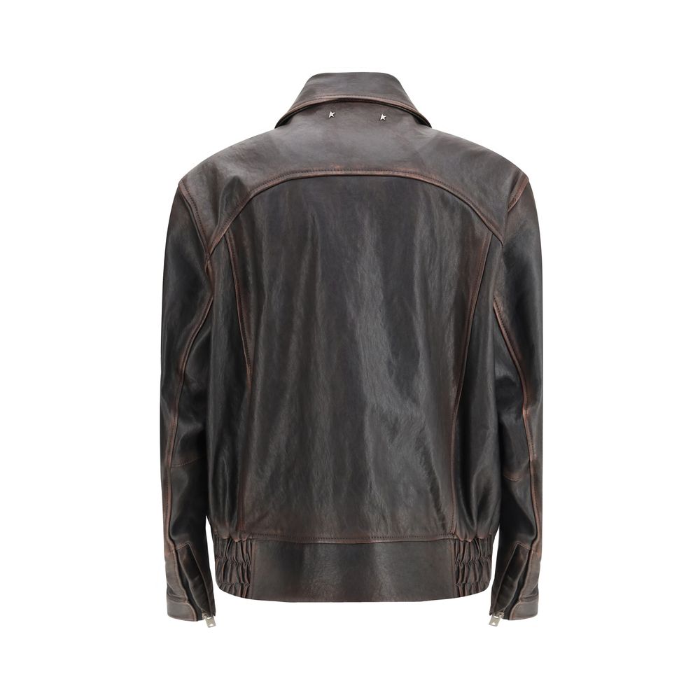 Golden Goose Brown Goatskin Bomber