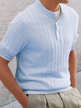 Men's POLO shirt turned short -sleeved slim sweater